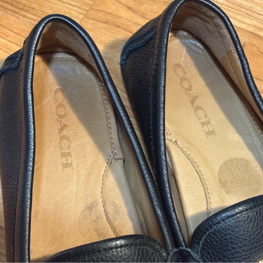 Coach Arlene Turnlock Pebble Grain Black Leather Loafers Sz 6.5B - Picture 9 of 10